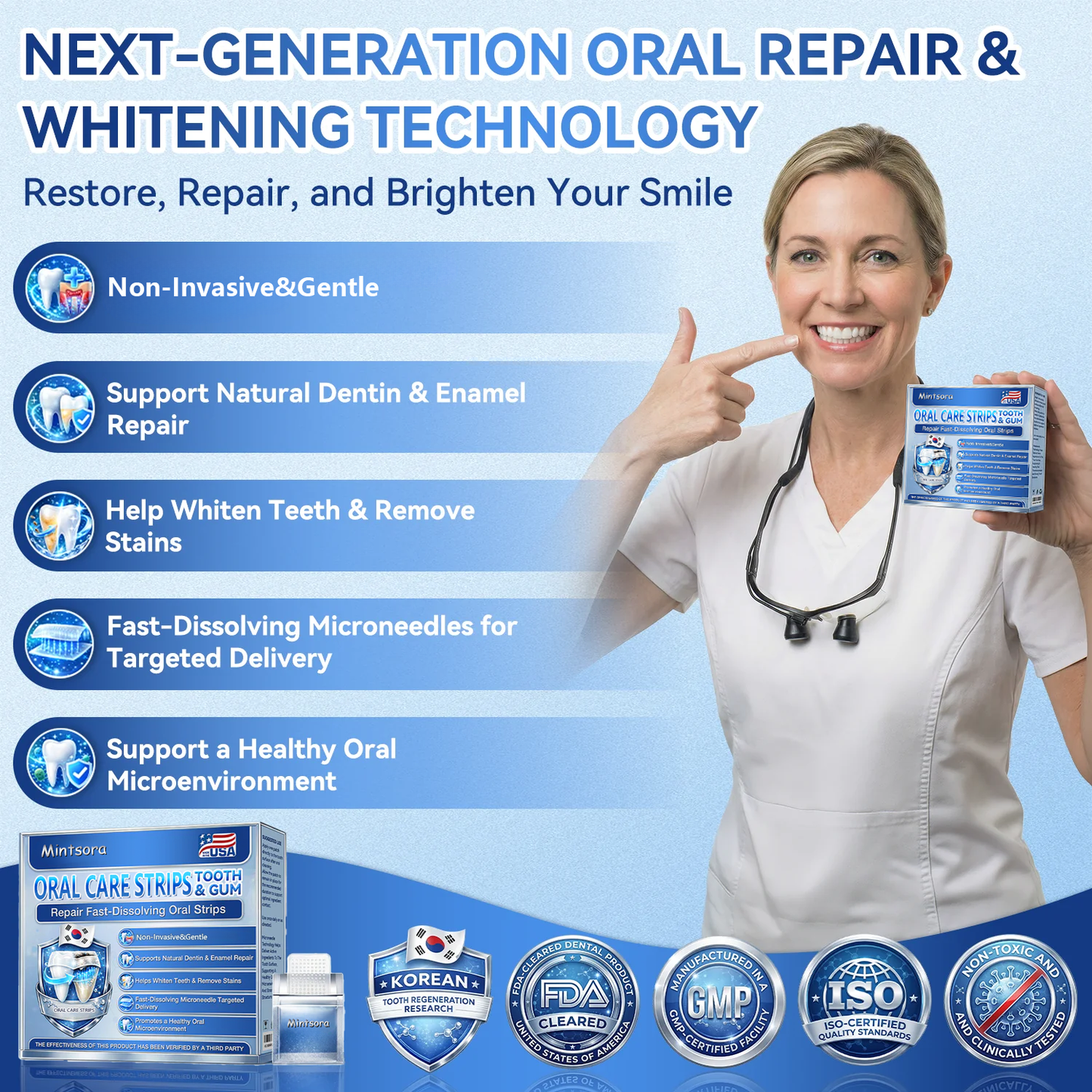 Mintsora® Fast-Dissolving Oral Care Strips A Simple Daily Strip to Support a Fresher, Cleaner, Smoother-Feeling Smile
