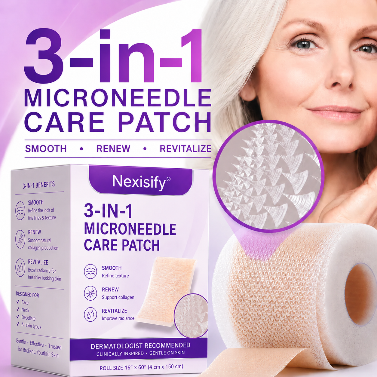 ✨ Nexisify® 3-in-1 Microneedle Anti-Aging Patch — Get It Now at 50% OFF! ✨