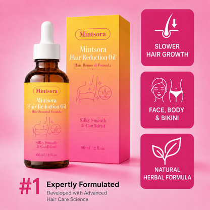 🔥LAST DAY 60% OFF  Mintsora Hair Reduction Oil 60 ml – Permanent Hair Removal Oil