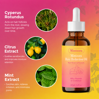 🔥LAST DAY 60% OFF  Mintsora Hair Reduction Oil 60 ml – Permanent Hair Removal Oil